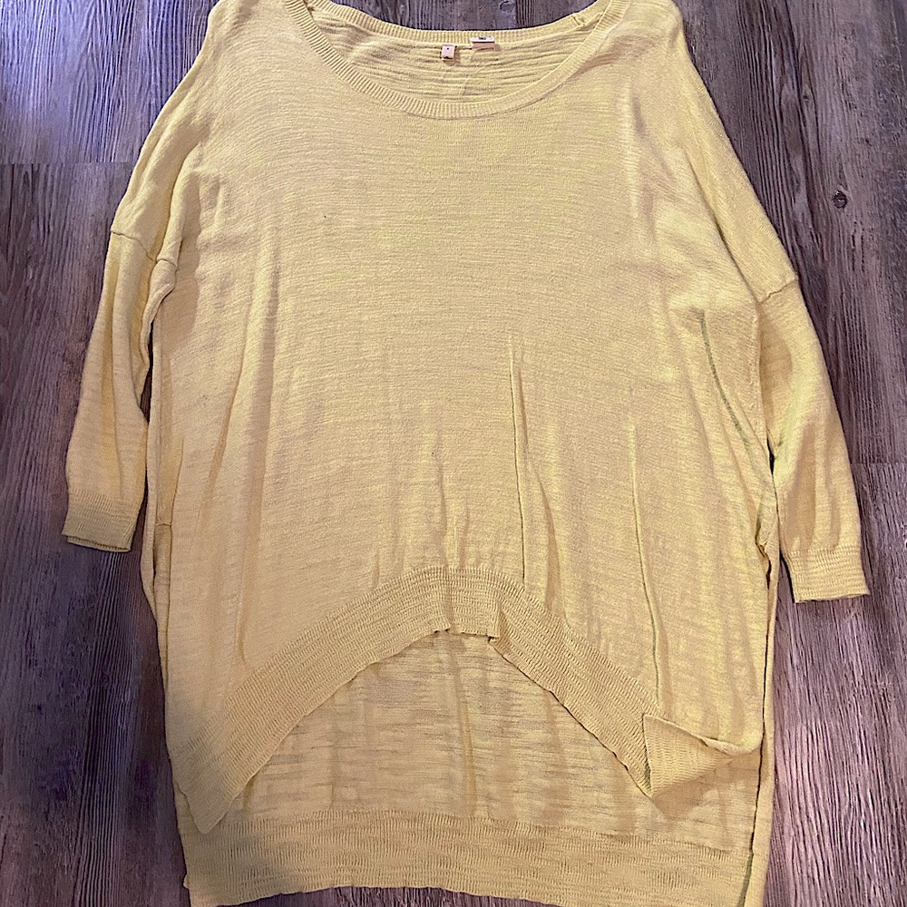 Anthropologie Chartreuse Scoop Neck Sweater